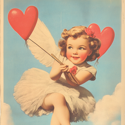 Cute Cupid 90's Style Mobile Home Screen Wallpaper