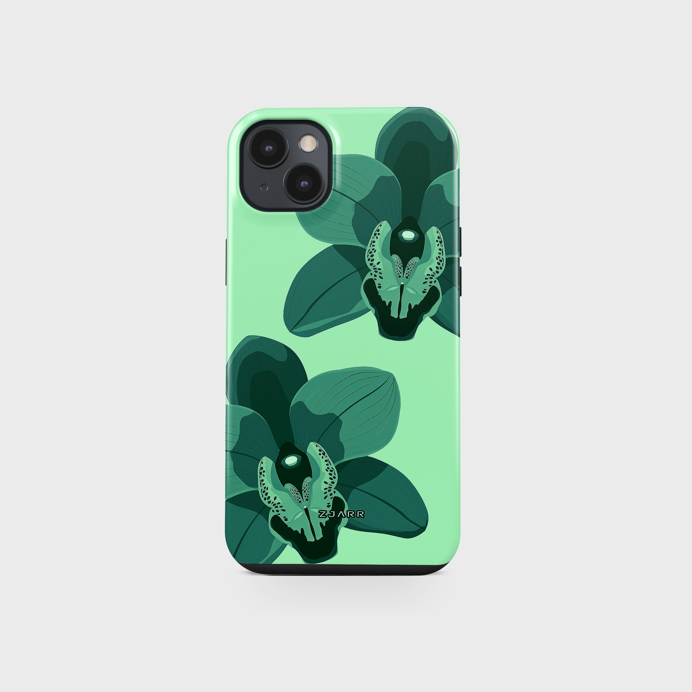 Green orchid tough iphone cover, cute phone case, pink phone case, flower clips, trending case