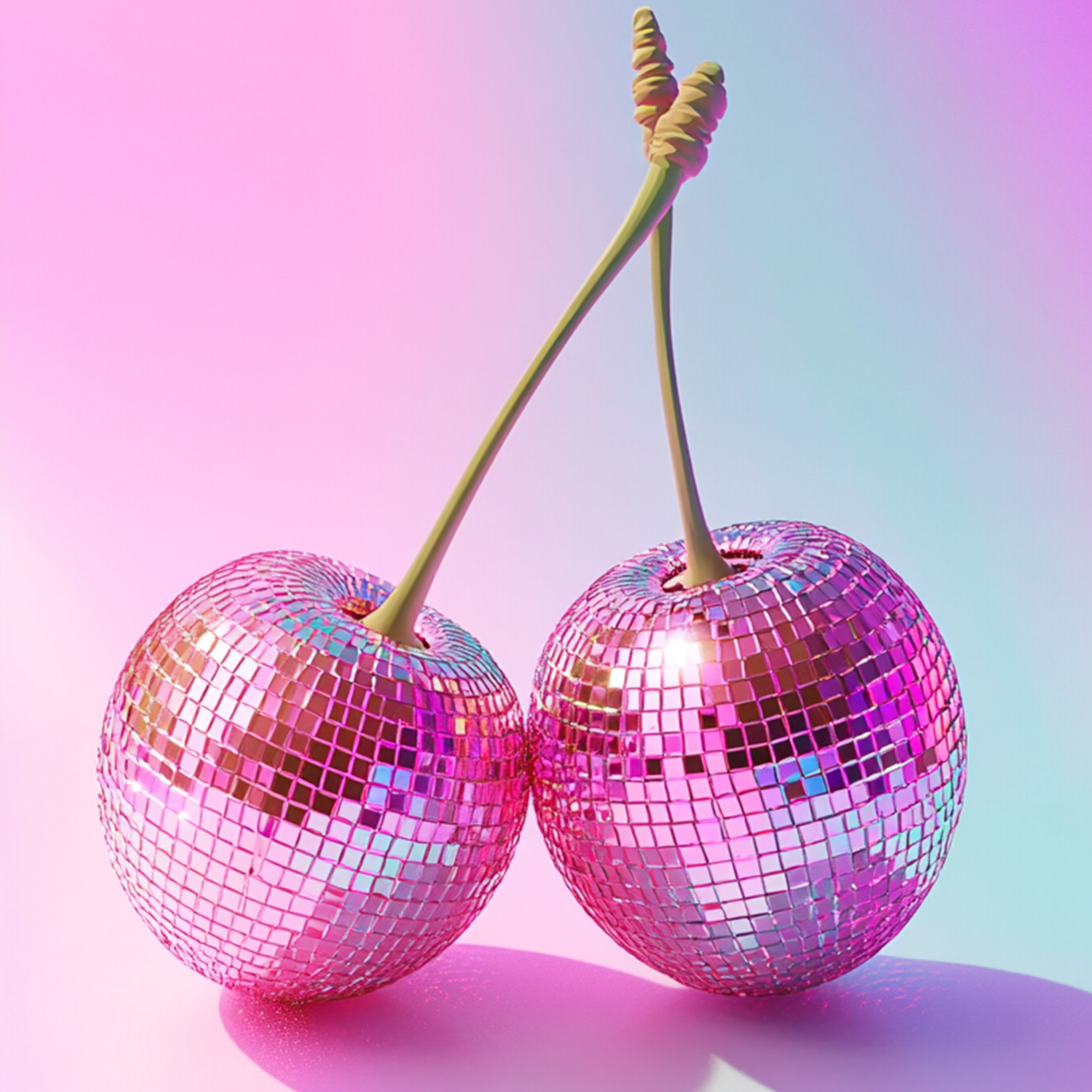 Pink Cherry Disco Balls Mobile Home Screen Wallpaper