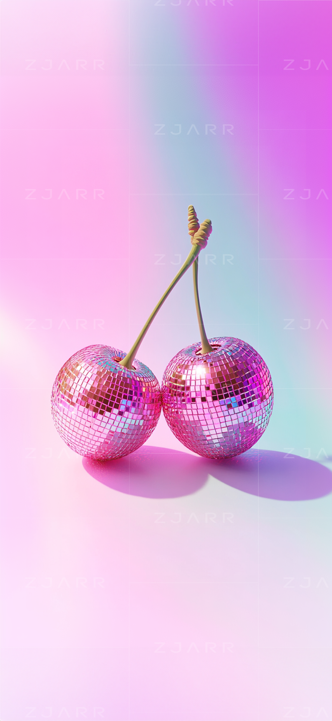 Pink Cherry Disco Balls Mobile Home Screen Wallpaper