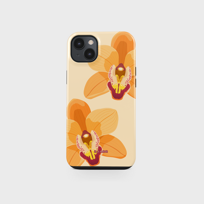 orange orchid tough iphone cover, cute phone case, pink phone case, flower clips, trending case