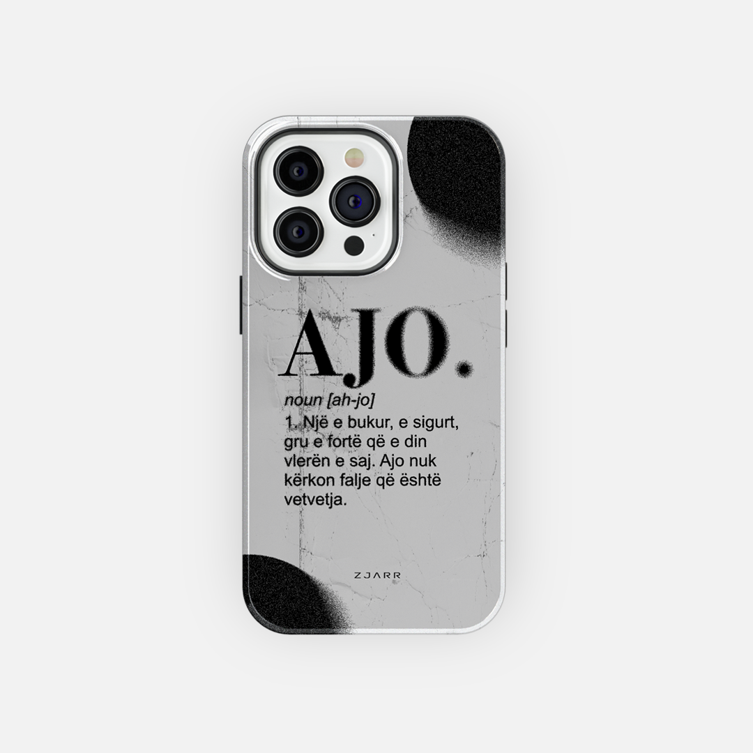 AJO. Definition - Albanian Tough iPhone Case, Albanian dictionary, phone case for girls, SHQIPE , black and white phone case #case-type_snap-case